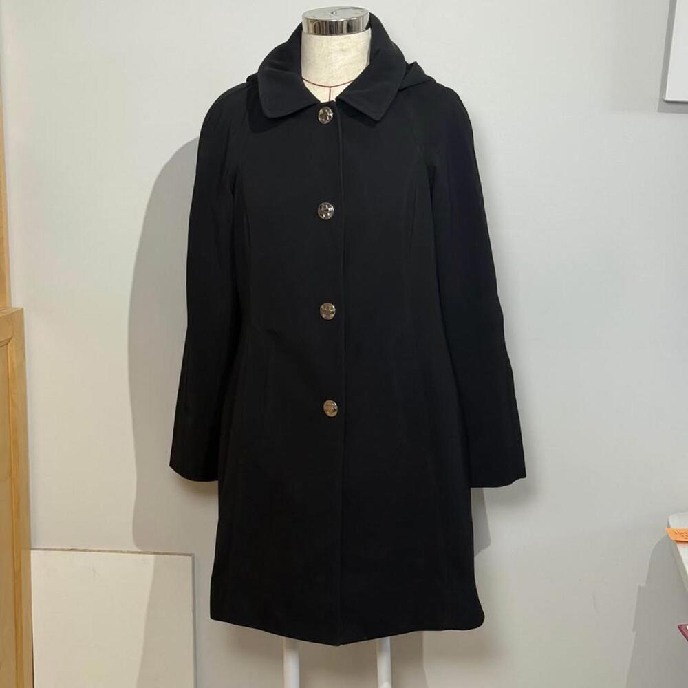London Fog Lightweight Trench Coat Jacket Spring/Fall Women's Size S Blackâ